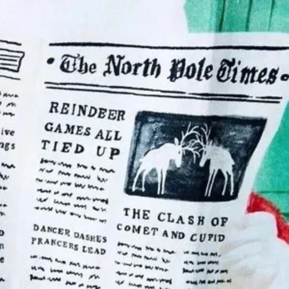 NWT Anthropologie Letters to Santa Tea Kitchen Towel